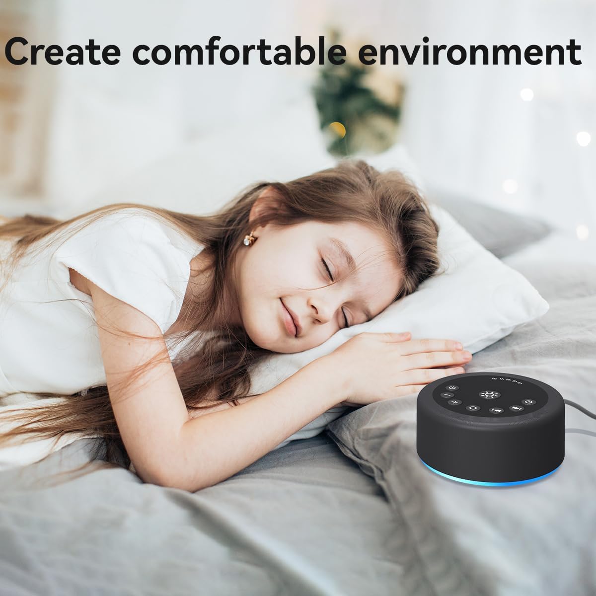 Sound Machine Night Light White Noise Brown Noise Machine 30 Non Looping Sounds 12 Lights 5 Timers 36 Adjustable Volume Memory Function Sleep Sounds Machine for Baby Kids Adult & Home Office Travel