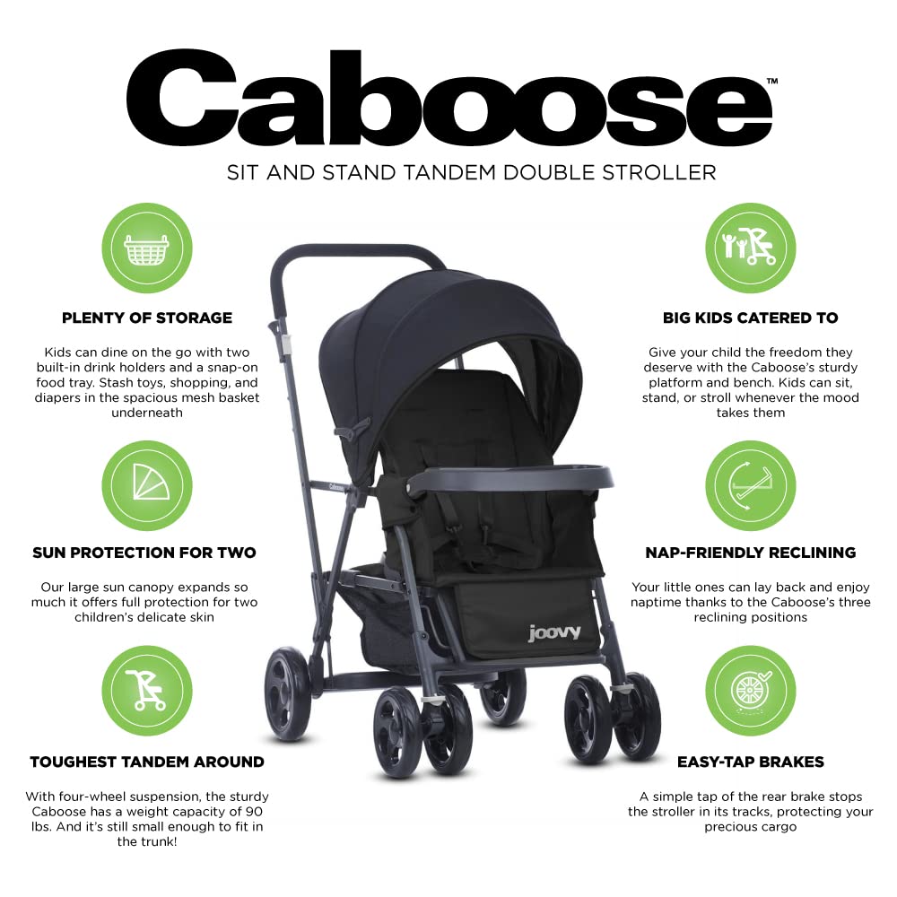 Joovy Caboose LX Tandem Stand-on Stroller, Black