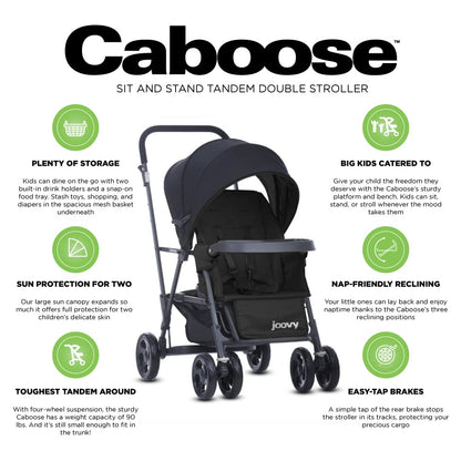 Joovy Caboose LX Tandem Stand-on Stroller, Black
