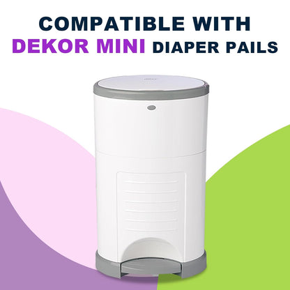 Refills Compatible with DEKOR Plus Diaper Pail Refill Bags| 8 Pack| Super Powerful Odor Eliminator Extra Thick Diaper Pail Bags| Each Holds up to 6032 Diapers| Fresh Lemon Scent| Easy to Replace