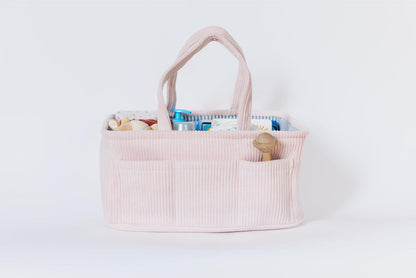 Diaper Caddy Organizer - Mint Curdoroy Baby Storage Bin for Nursery & Car | Baby Shower Basket & registry Essential