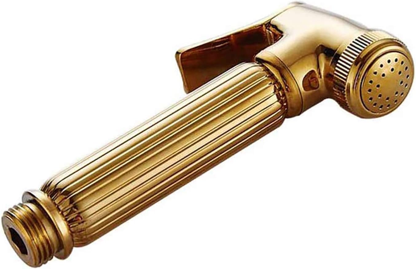 Handheld Bidet Sprayer for Toilet, Bathroom Cloth Diaper Sprayer Set Brass Bidet Sprayer Kit with Stainless Steel Shower Hose and Holder for Pet Bathing, Personal Hygiene,Gold