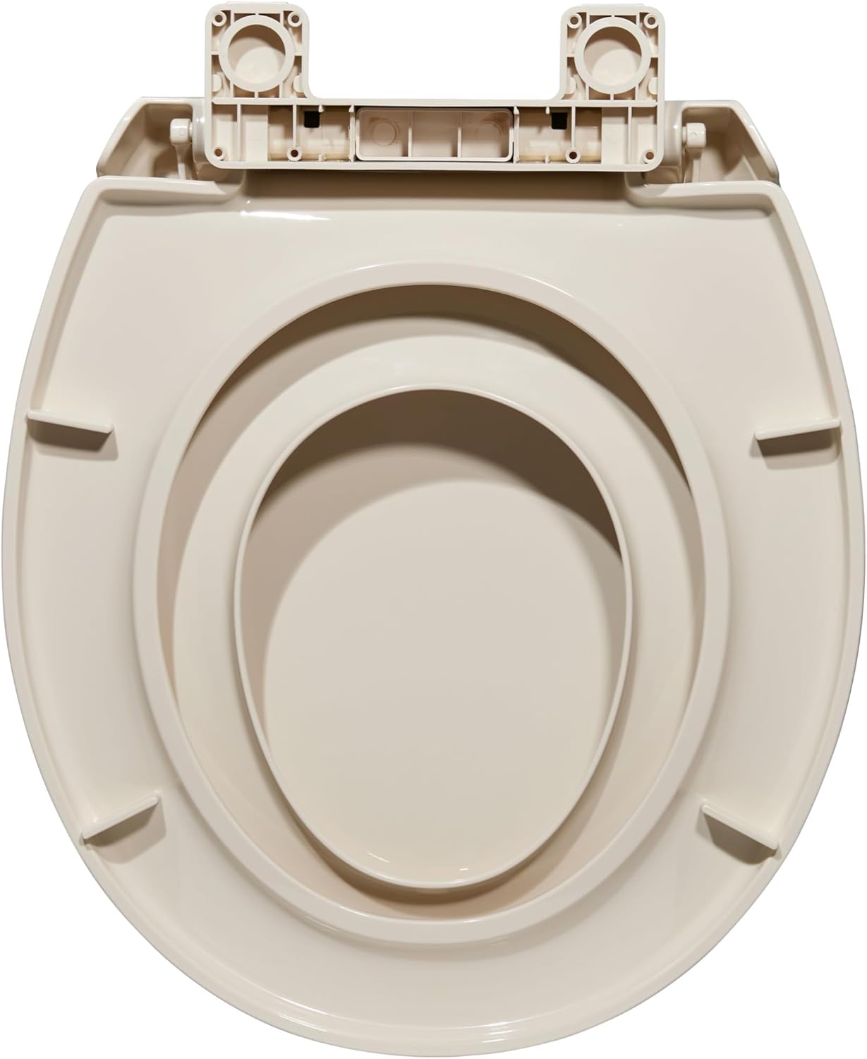 17" White Round Toilet Seat for Adult and Child, Built-In Potty Training Seat with Soft Quiet Close Non-Slip Design, Magnetic Kids Seat and Cover for Round/Oval Toilets, Easy to Install and Clean