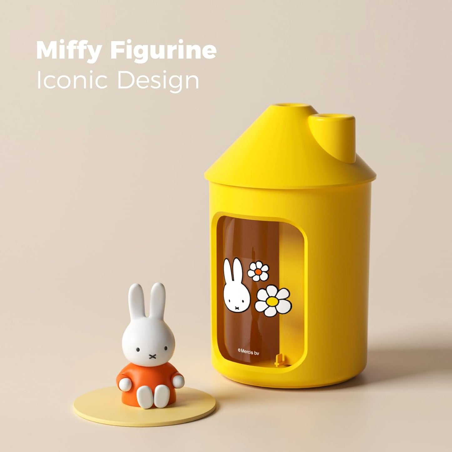 Mipow X Miffy Double Spray Humidifier 2.0 Smart App-Control RGB LED, Mini Cute Humidifier with Night Light, 500ml for Bedroom, Nursery/Office - Blue