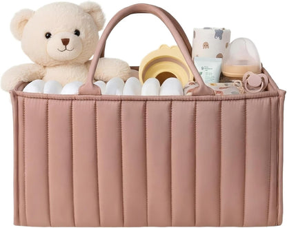 Baby Diaper Caddy Organizer-Large Nursery Storage Basket for Changing Table and Car - Portable Newborn Essentials & Wipes Bin - Gift for Baby Shower and Registry Must-Have (Forest Green)