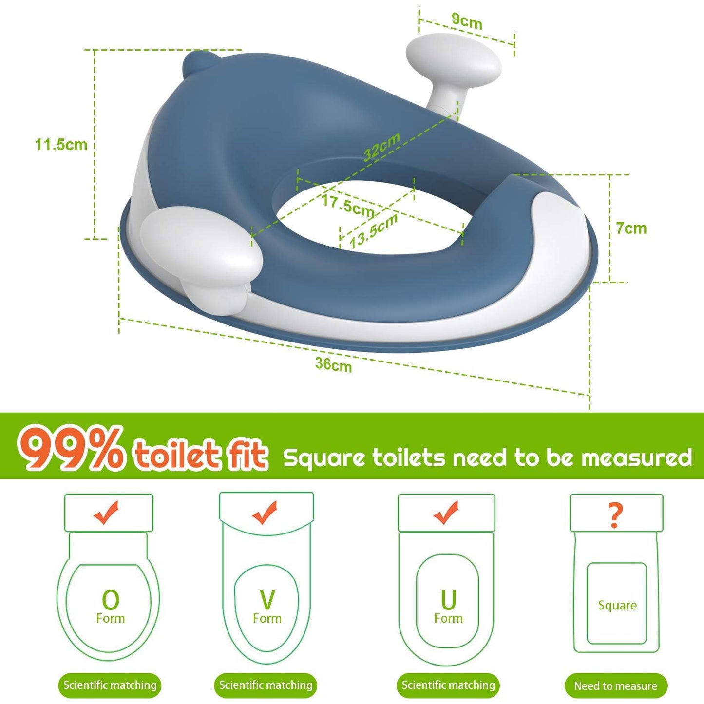 ANGELBLISS Baby Potty Training Toilet Seat with Soft Cushion Handles, Haute Collection, Double Anti-Slip Design and Splash Guard for Boys and Girls (Pink)