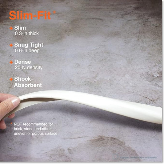Roving Cove Slimfit Edge Protector for Baby Proofing (9ft Small Edge Only), Soft Rubber Foam Furniture Edge Bumper Guard, Desk Edge Cushion, 3M Adhesive, Oyster White (Off White)