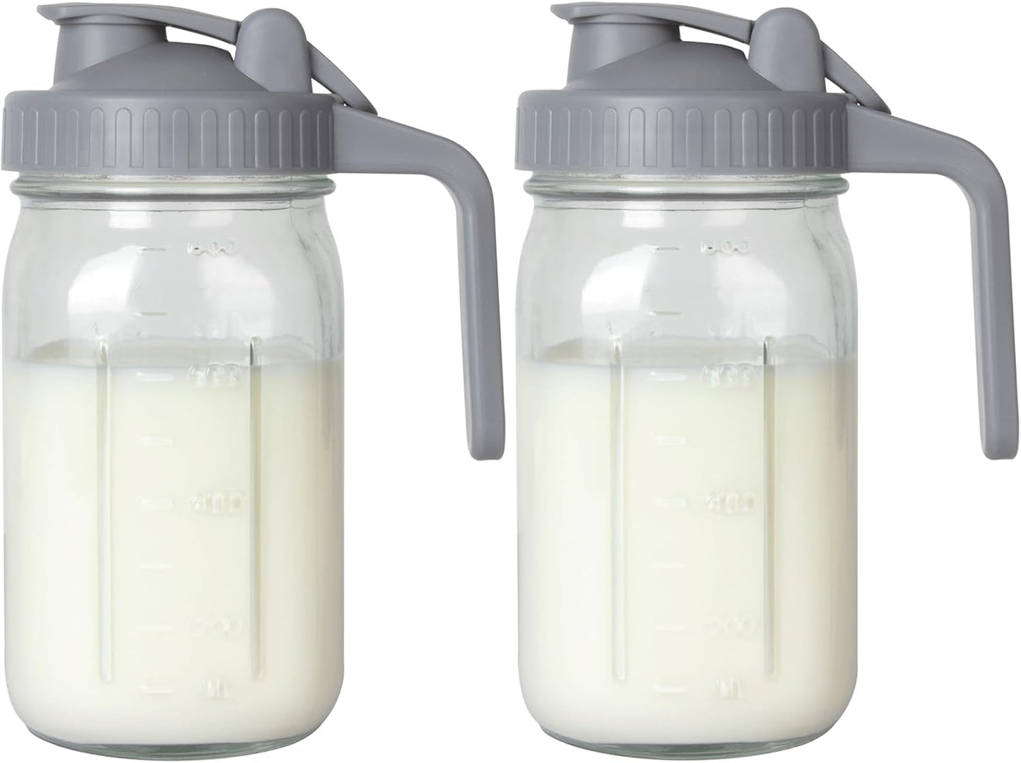 OneDream Breast Milk Pitcher 32oz Glass Pitcher with Lid, Formula Pitcher Leakproof Drip-Free Spout, Wide Mouth Mason Jar Pitcher for Easy Pouring, Dishwasher Safe Breastmilk Storage Pitcher