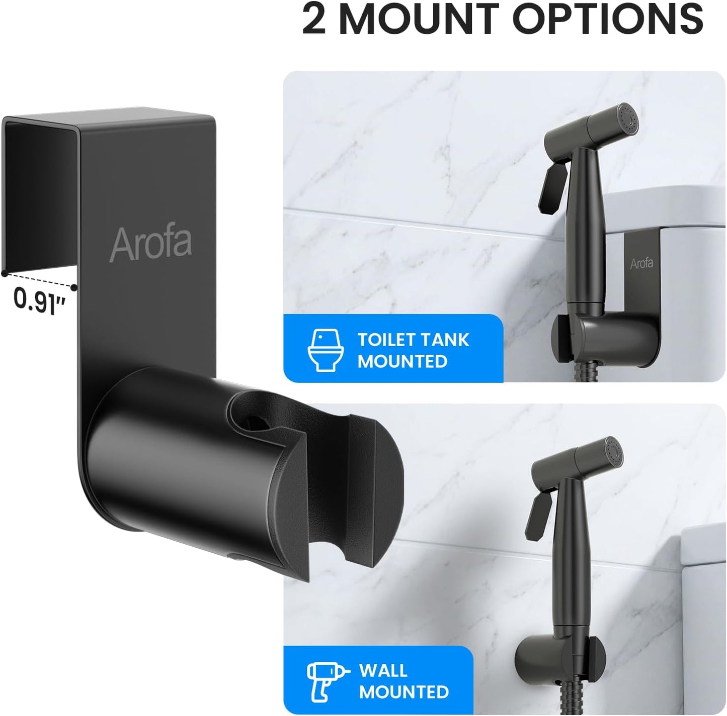 Arofa Handheld Toilet Bidet Sprayer for Toilet-Adjustable Water Pressure Control with Bidet Hose for Feminine Wash, Stainless Steel Brushed Nickel Bidet Faucet Cloth Diaper for Baby Wash