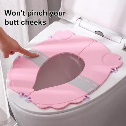 Portable Potty Training Seatï Upgraded Non-Slip-Anti pinch buttocks, No need to disassemble and install every time, saving a lot of time for Toddlers & Kids, Suitable for multi shaped toilets (Pink)