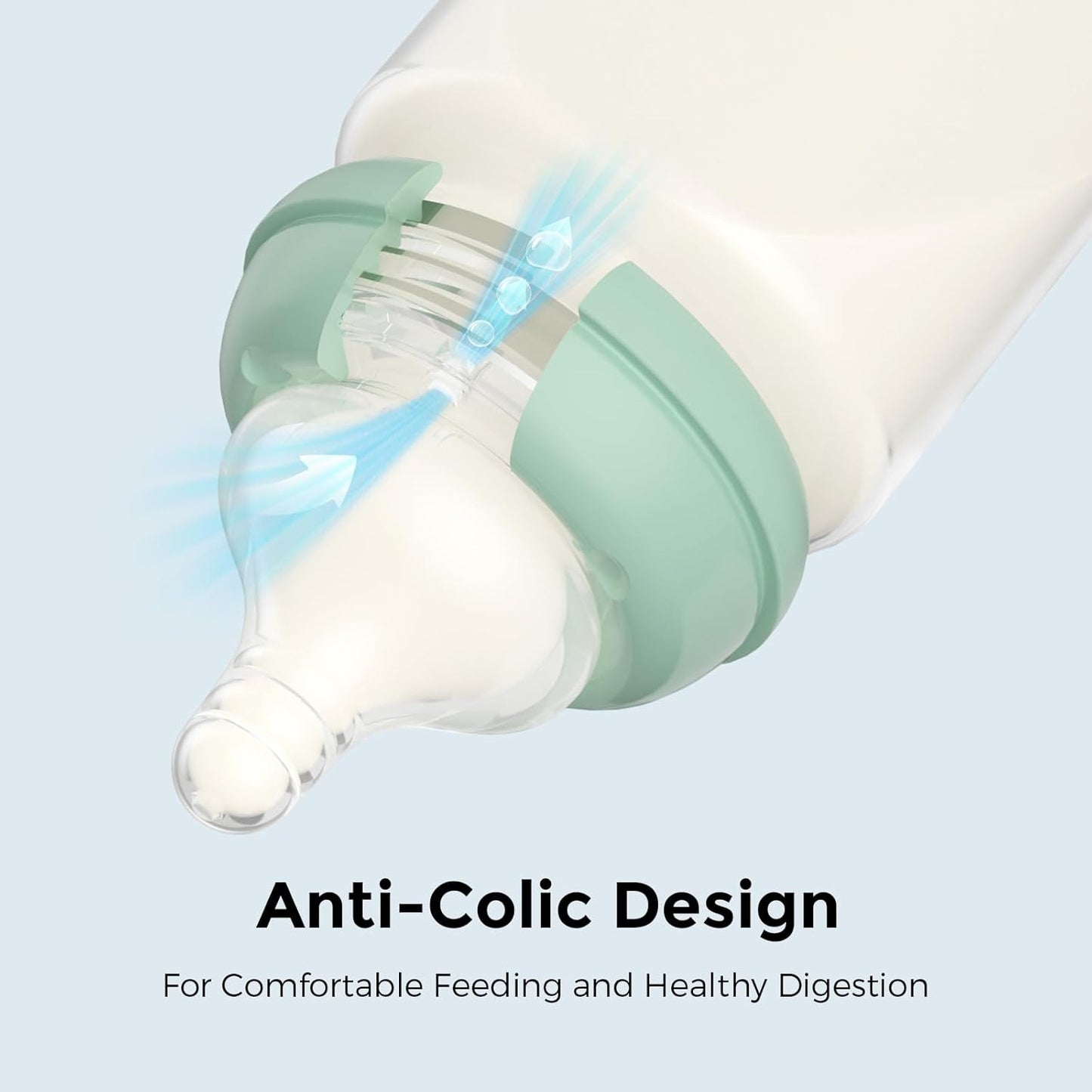 Momcozy Soft Baby Nipple Premium Natural Flow Silicone for Wide-Neck Bottles, BPA-Free, Perfectly Compatible with Momcozy Breast Milk Cooler, Small (Pack of 2)