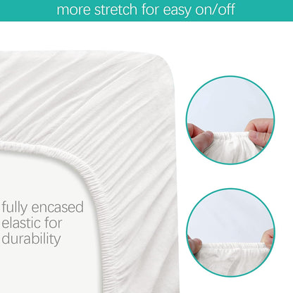 Bassinet Sheets Fit for Simmons Kids By The Bed City Sleeper Bassinet(Twins), Moses Basket and Hospital Bassinet, 100% Cotton, 2 Pack, Gray and White Print - Colors A