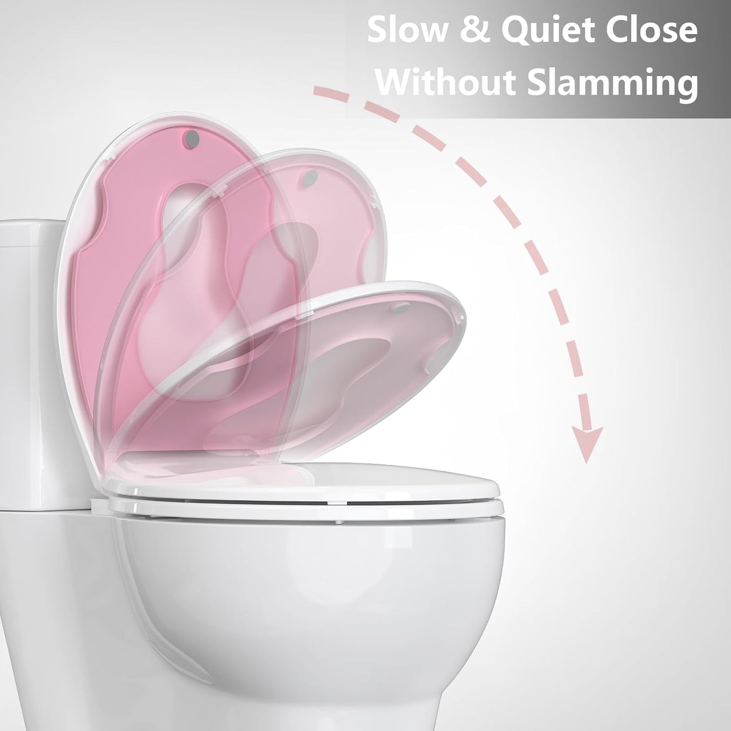 Toilet Seat Round,Toilet Seat with Toddler Seat Built in, Potty Training Toilet Seat Round Fits Both Adult and Child, with Soft Close,Easy Install and Clean - White, Round