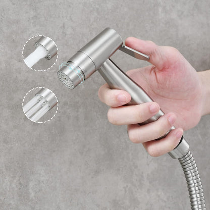 Tecmolog Dual Mode Bidet Sprayer Head Stainless Steel Cloth Diaper Shattaf Hygiene Toilet Replacement, White, WS024AW