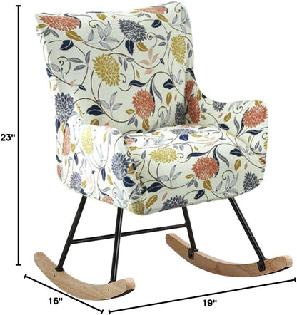 Nursery Rocking Chair Cover Stretchable Glider Chairs Cover Slipcovers Printed Rocking Accent Armchair Slipcover for Living Room Bedroom Offices, 03