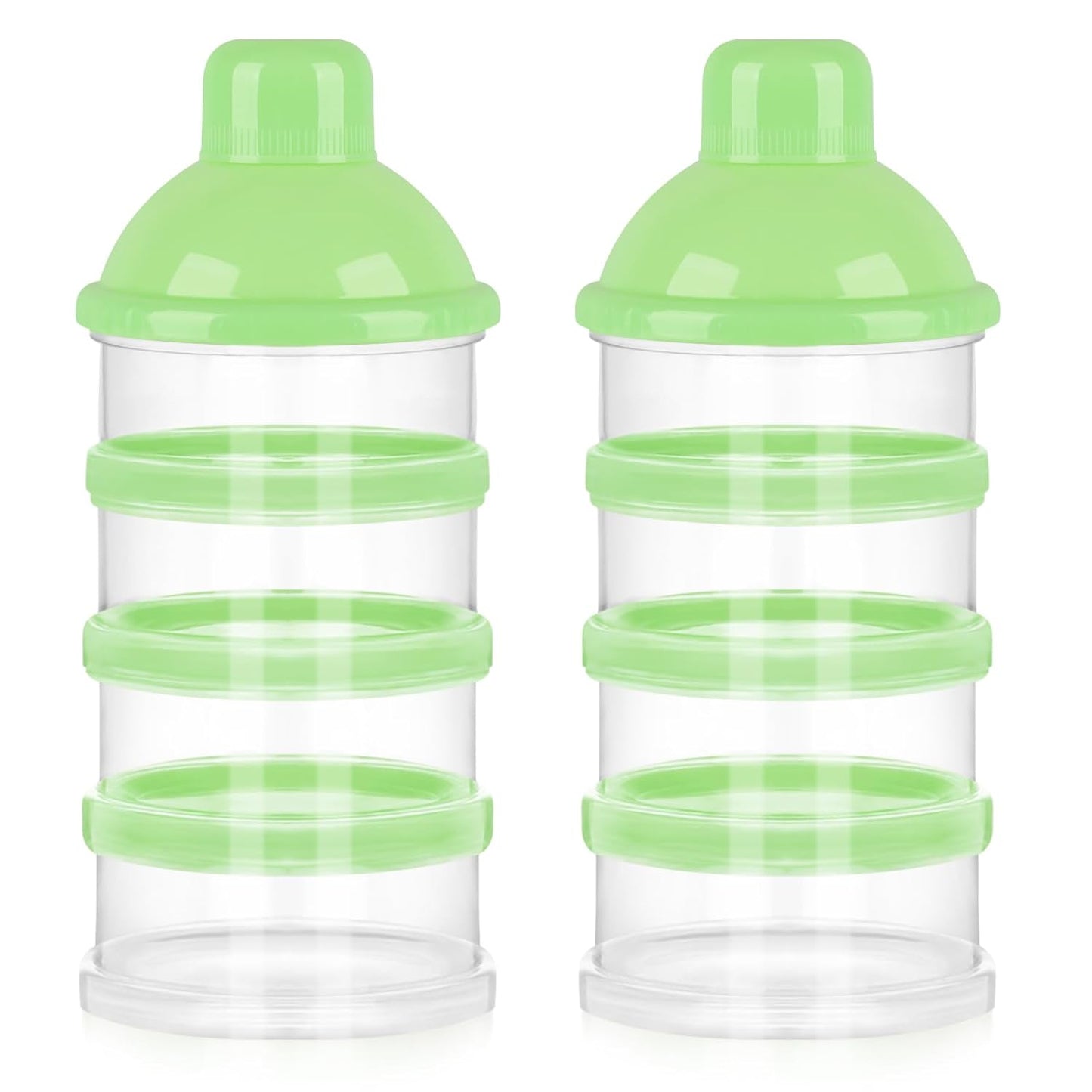 Accmor Formula Dispenser On The Go, 4 Compartments Stackable Formula Container for Travel, Baby Milk Powder Kids Snack Container, BPA Free ﻿