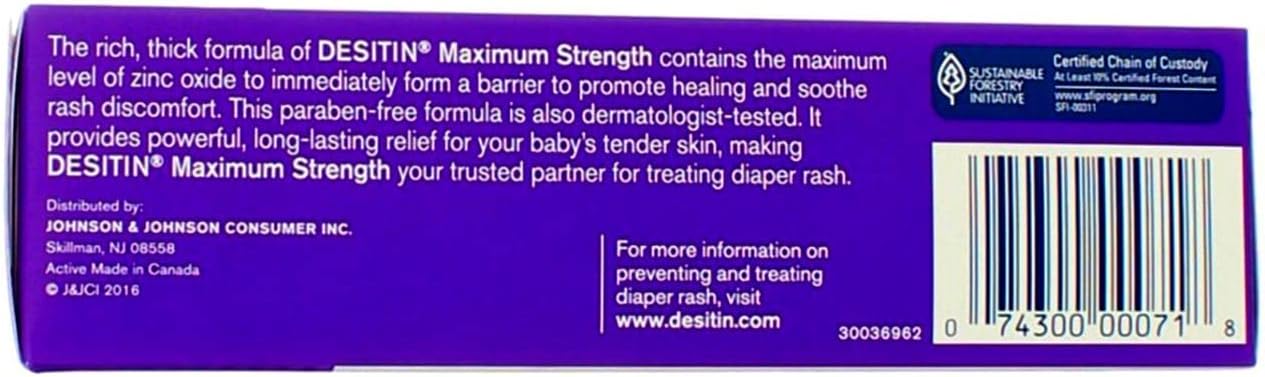 DESITIN Maximum Strength Diaper Rash Paste 4 oz (Pack of 4)