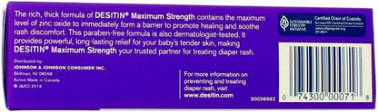 DESITIN Maximum Strength Diaper Rash Paste 4 oz (Pack of 4)
