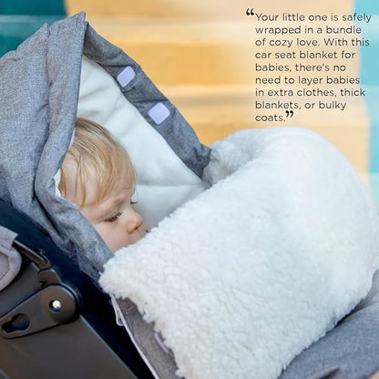 7 A.M. 7AM Enfant Universal Stroller Footmuff - Water Repellent Winter Bunting Bag for Strollers & Car Seats, Soft Micro-Fleece & Plush Lined Stroller Footmuff for Baby Boy & Girl | LambPOD