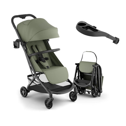 Neo Lightweight Travel Stroller with Snack Tray, Airplane-Friendly Compact Baby Stroller, One-Hand Fold Portable Stroller for Toddler 0-55lbs, Adjustable Recline Seat, UPF 50+ Canopy,Rain Cover