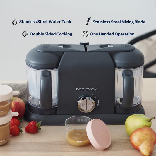 BEABA Babycook Duo 4 in 1 Baby Food Maker, Baby Food Processor, Baby Food Blender Baby Food Steamer, Make Fresh Healthy Baby Food at Home, 9.1 Cup Capacity, Makes 54 Servings in 20 Mins, Oat