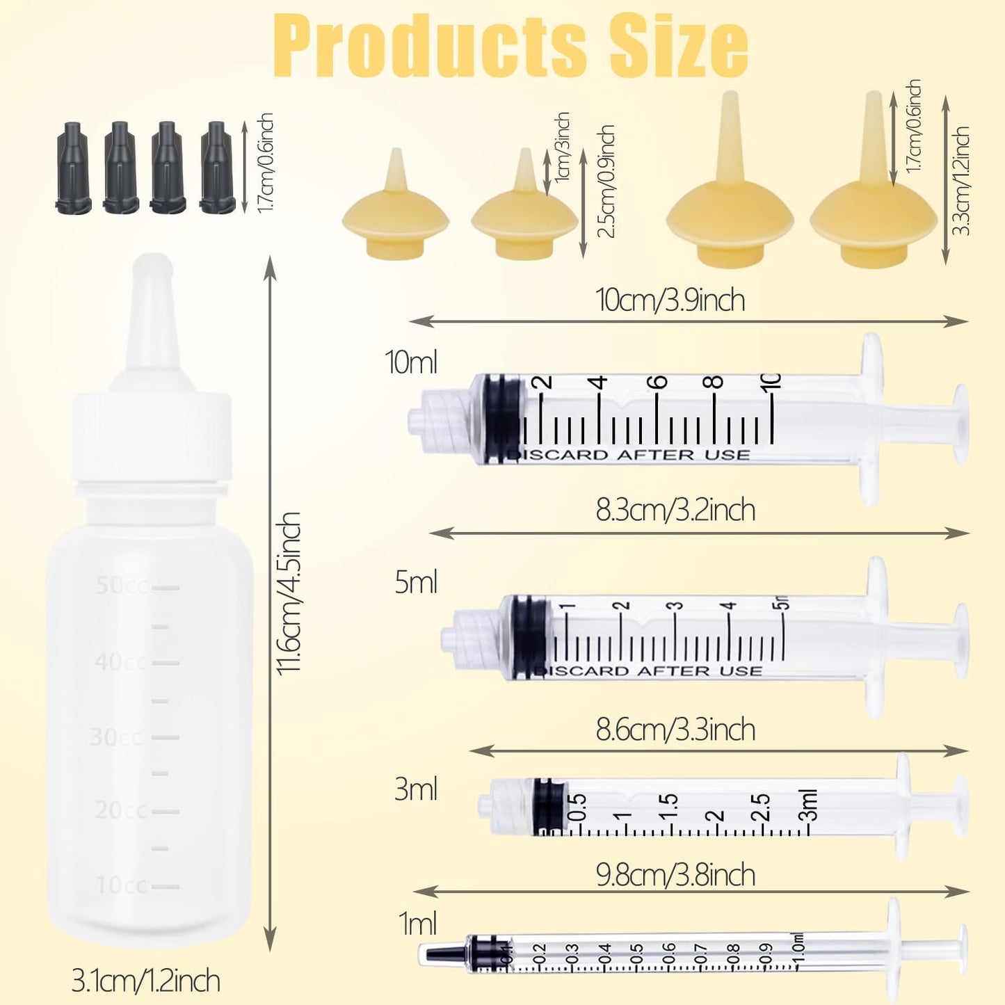 Pet Feeding Bottle and Syringes with Nipples for Small Cat Dog Animals (Model 1)
