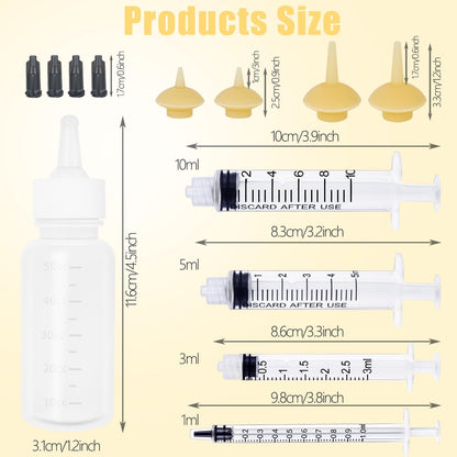 Pet Feeding Bottle and Syringes with Nipples for Small Cat Dog Animals (Model 1)