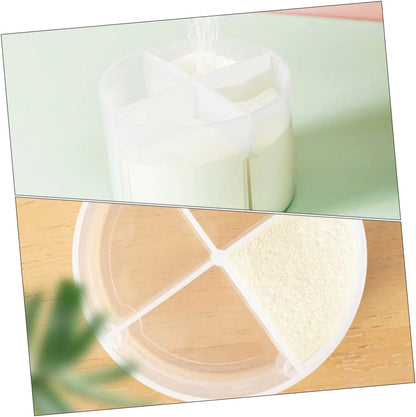 Toddmomy Baby Formula Dispenser 2-Pack Portable Milk Powder Container with 4 Compartments Leak-Proof Storage Box for Travel and Outdoor Activities