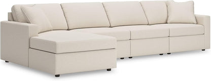 Signature Design by Ashley Modmax Coastal Press-Back Swivel Glider Rocker Recliner with Machine Washable Cover, Hidden Storage Compartments and 2 Bolster Pillows, Beige - Colors B