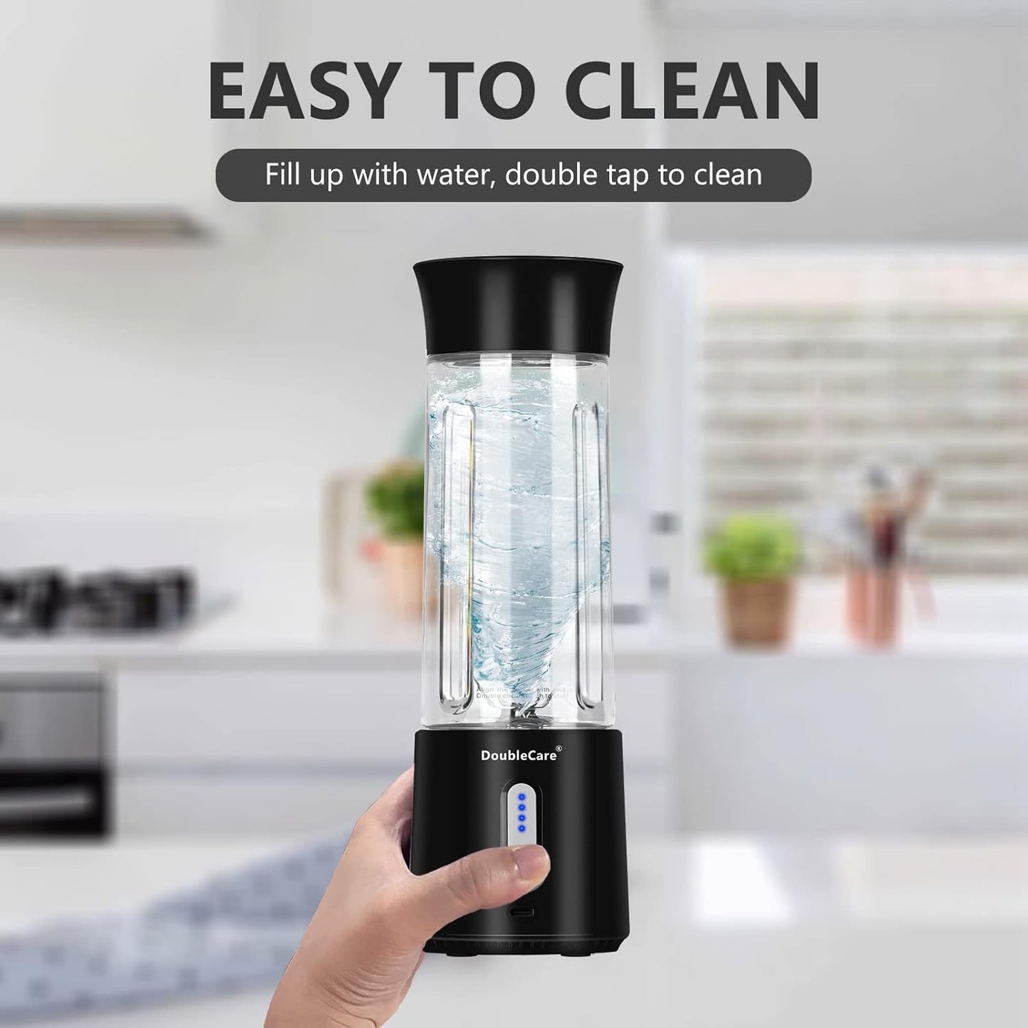 Portable Blender Cup,Electric USB Mini Juicer Blender For Shakes and Smoothies, Juice,380ml, Six Blades Great for Mixing,Black