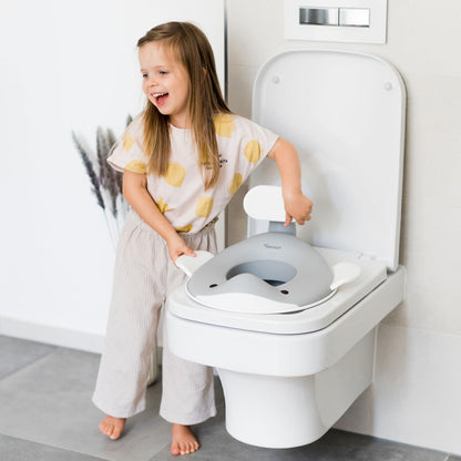 Kindsgut Whale Potty Training Seat for Toddlers – Kids Toilet Seat with Backrest, Non-Slip, Fits Round & Oval Toilet Seats, Designed in Germany, Peach