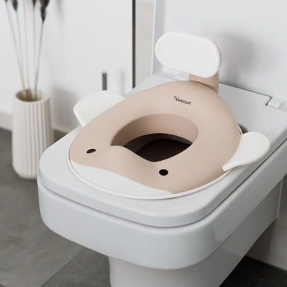 Kindsgut Whale Potty Training Seat for Toddlers – Kids Toilet Seat with Backrest, Non-Slip, Fits Round & Oval Toilet Seats, Designed in Germany, Peach