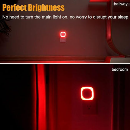 YUNLEX 2 Pack Plug in Red Sleep Night Light, Auto Dusk to Dawn, Soft Glow, Dimmable Diffused Light, Led Lights for Bedroom, Sleep, Baby Nursery, Kids, Toddler, Bathroom, Hallway, Home Decor