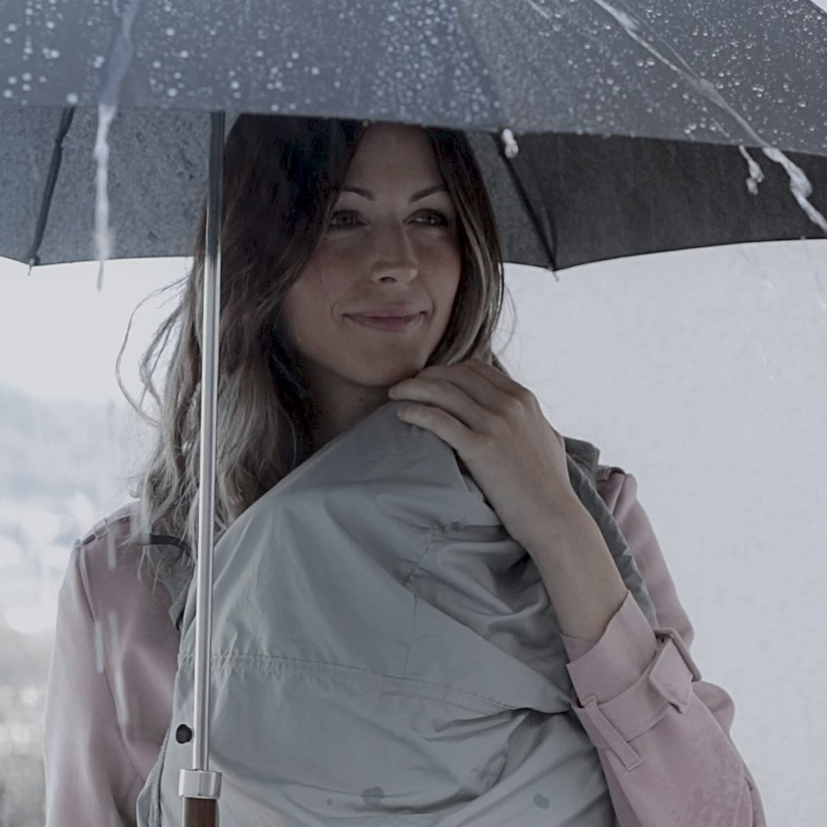 MiaMily Universal Summer Cover for Wind and Rain, with Hood, Universal, Waterproof and Windproof Baby Carrier Cover, Pink