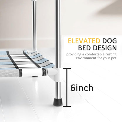 Bedside Window Dog Bunk Bed - Double Elevated Human Dog Bed with Guardrail 2 Layers Window Perch Dogs Cot 2-Tier Bedside Sleeper for Multi-Pet Households (34'' x 20'' x 25'')