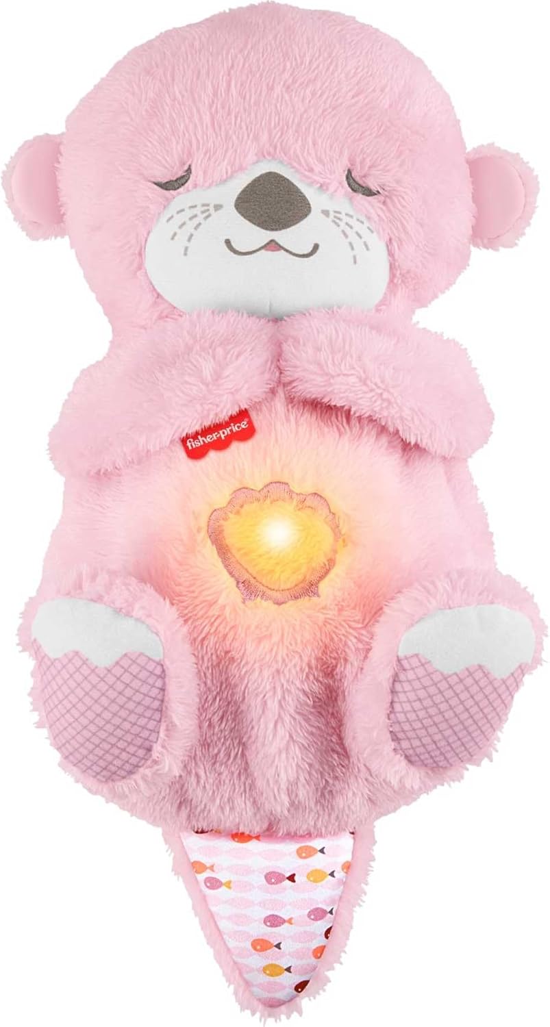 Fisher-Price Baby Toy Soothe ‘n Snuggle Purple Monkey Plush Portable Sound Machine with Breathing Motion & Lights for Newborns Ages 0+ Months