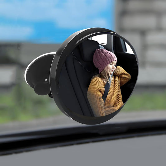 Baby Car Mirror, Auto Rear Facing Mirrors with Suction Cup, 360° Adjustable Wide Angle Convex Rear View Mirrors, Safety Backseat Babies Mirror, Universal Car Interior Accessories