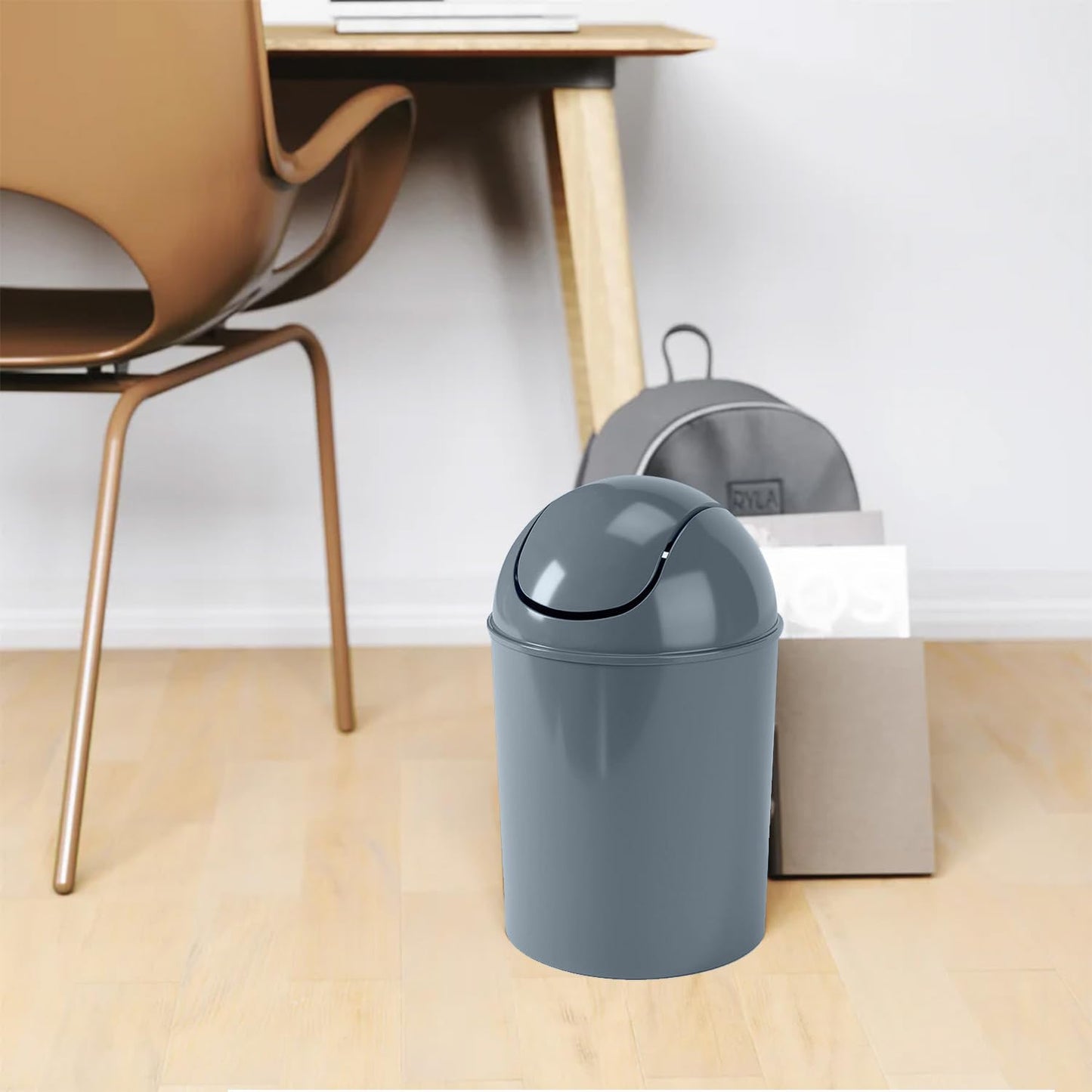 Umbra 1.25 Gallon Mini Waste Can with Removable Swing-Top Lid - Small Garbage Bin for Kitchen, Bathroom, Bedroom, Office - Compact Trash Can Fit Under Tables & Counters - Yellow