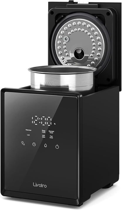 Livatro Stainless Steel Humidifier, 3L Warm Mist Humidifier, Easy Clean with Warm Steam Humidifier, Healthy Air Mist Humidifiers for Bedroom Living Room, with Sleep Mode and Auto-off Setting