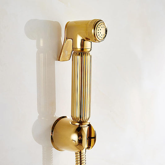 Bathroom Handheld Sprayer Set, Solid Brass Wall Mount Shower Tap Washroom Toilet Bidet Faucet Cloth Diaper Pet Shower Sprayer Bathing Kit for Personal