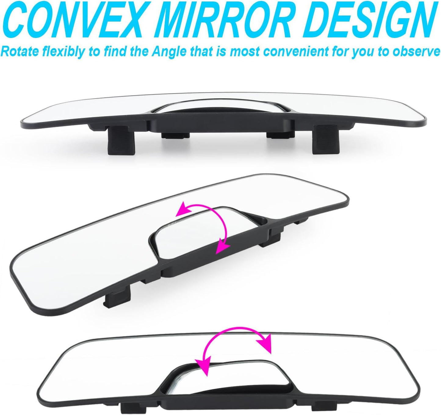 12" Car rear view mirror, car panoramic rearview mirror with Baby Rear-Facing,HD, effectively reducing blind spots .Used for car, SUV, truck