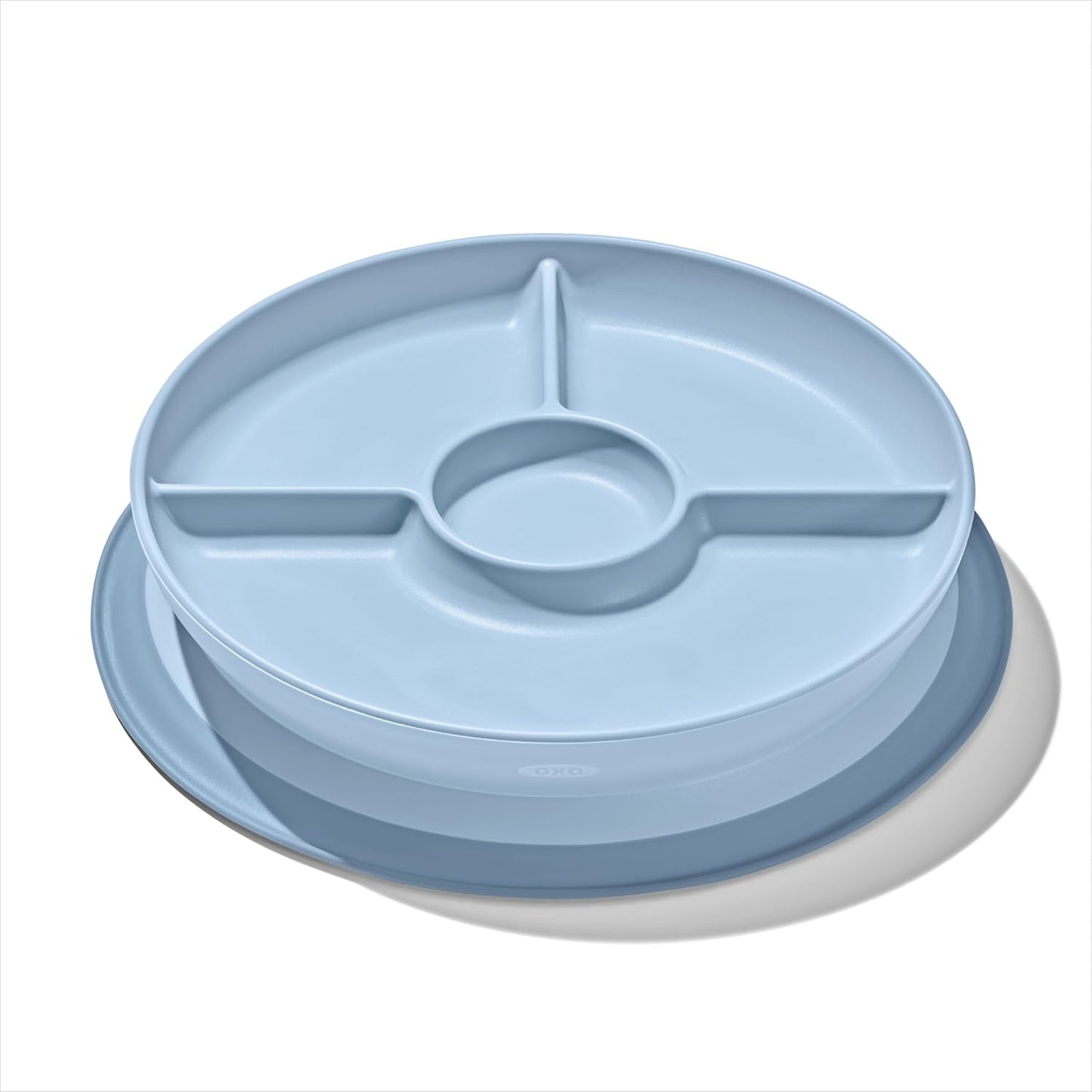 OXO Tot Stick and Stay Suction Divided Plate - Opal
