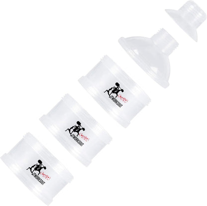 ITWORKSOUT Supplement Powder Dispenser,Protein Powder dispenser,Vitamins container,Travel friendly,Multi-Purpose,supplement Storage Container,BPA Free,3 Compartments,Transparent,funnel dispenser