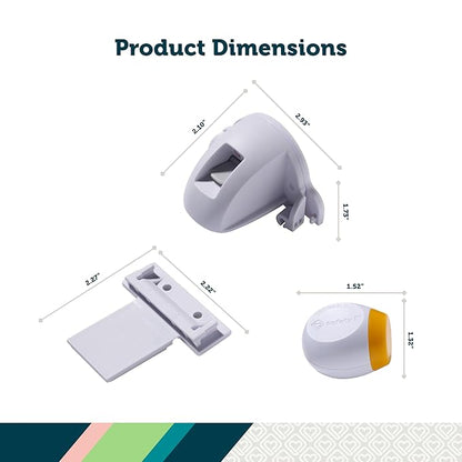 Safety 1st Adhesive Magnetic Cabinet Locks, Includes 2 Child Locks for Cabinets & Drawers, 1 Key, White