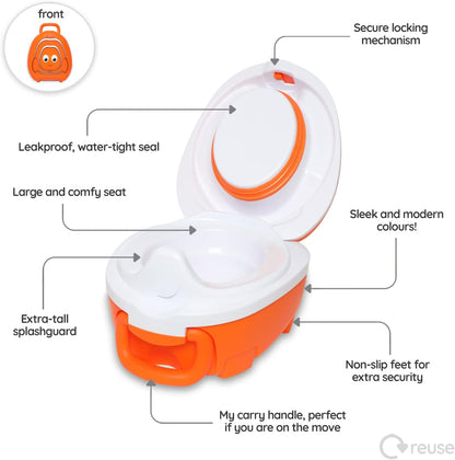My Carry Potty - Ladybug Travel Potty, Award-Winning Portable Toddler Toilet Seat for Kids to Take Everywhere