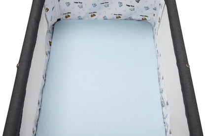 Bassinet Sheet Set 2 Pack Snug Fitted Bedside Sleeper Bassinet Sheets, Stretchy Ultra Soft, Unisex Boy Girl, Light Blue & Dinosaur