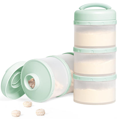 Termichy Stackable Formula Dispenser Portable Milk Powder Container, 2 Pack, Warm Grey