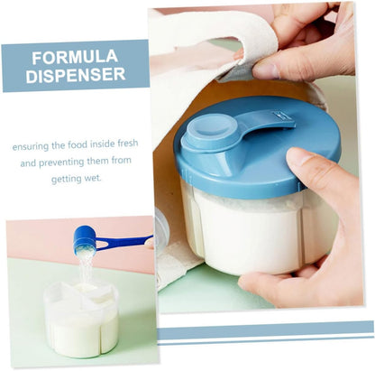 Toddmomy Baby Formula Dispenser 2-Pack Portable Milk Powder Container with 4 Compartments Leak-Proof Storage Box for Travel and Outdoor Activities