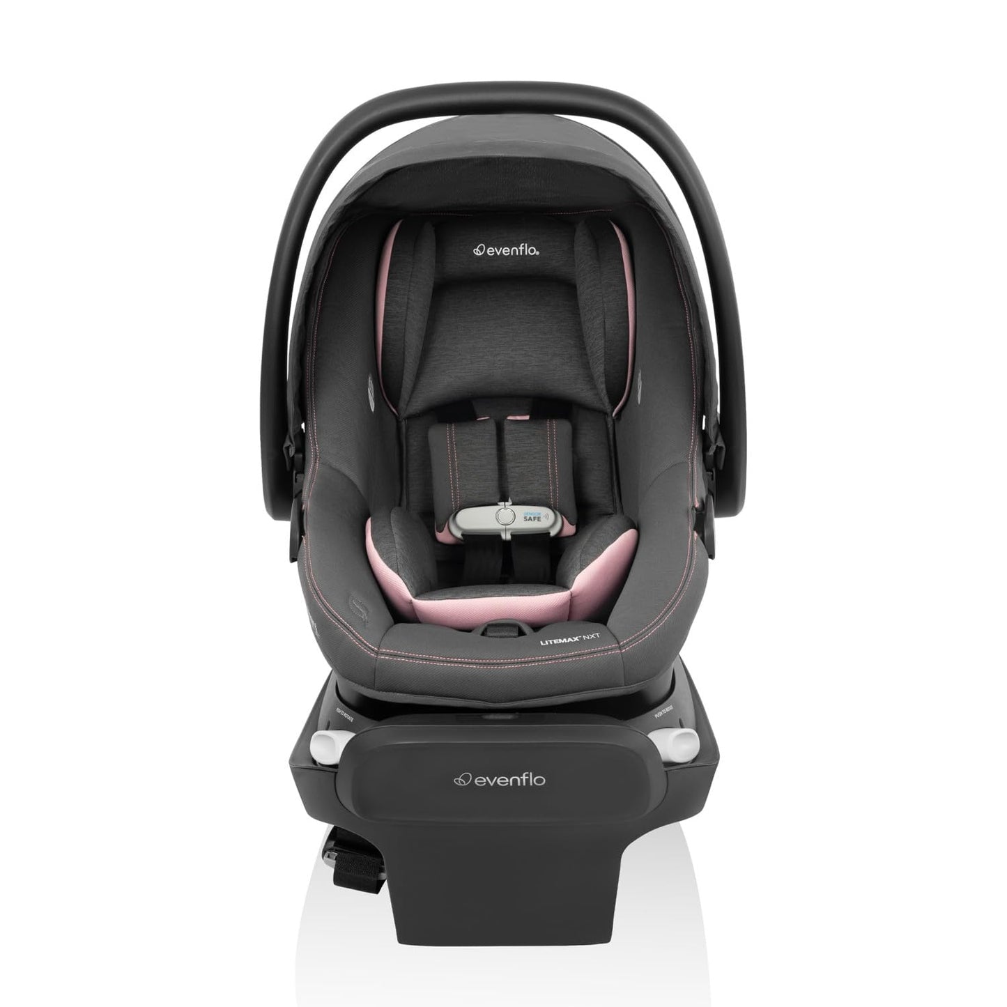 Evenflo Revolve180 LiteMax NXT Rotating Rear-Facing Lightweight Preemie and Infant Car Seat 3-30lbs. with SensorySoothe. Easy Install with Base (Agate Purple)
