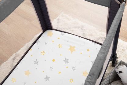 American Baby Company 100% Natural Cotton Fitted Pack and Play Sheet 39" x 27" - Soft & Breathable Pack N Play Sheet for Playpen, Playard & Mini Crib Mattress, Navy Whale, for Boys & Girls